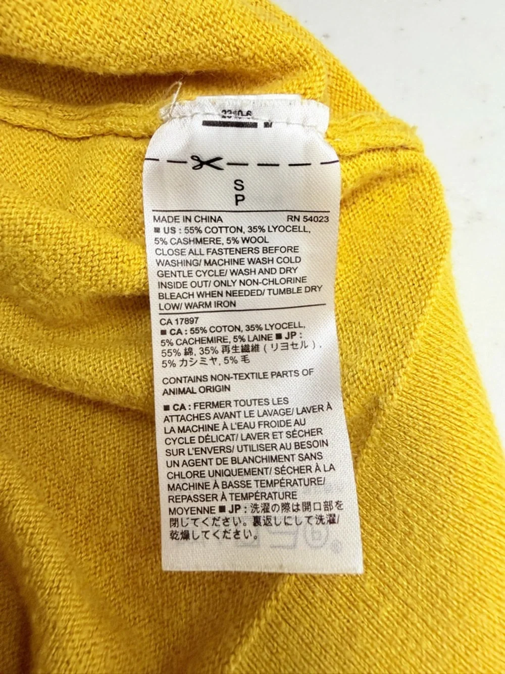 Banana Republic Mustard Cardigan Size Small Cashmere Blend Button Front - Picture 10 of 16